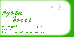 agota horti business card